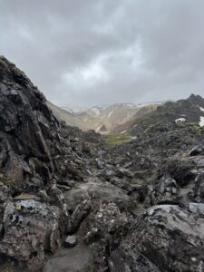 The colorful rhyolite mountains and steaming geothermal springs of Landmannalaugar in the Icelandic Highlands