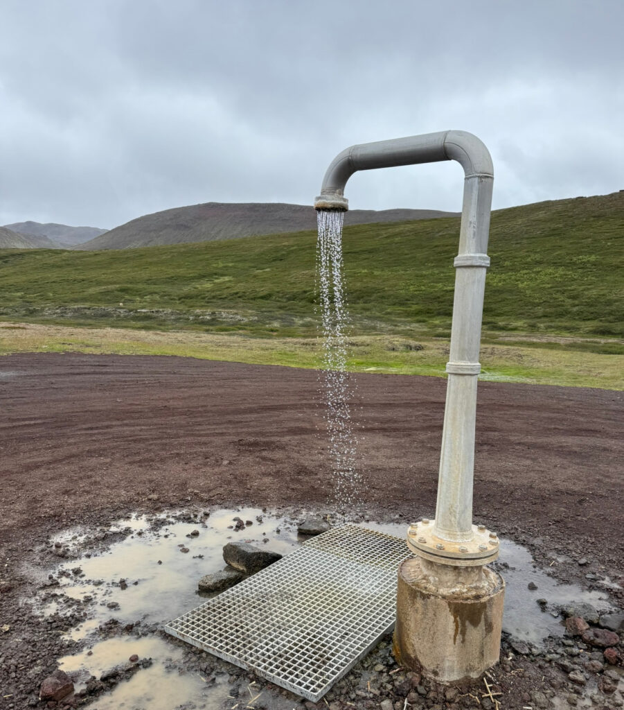 The quirky outdoor geothermal Endless Shower near Krafla volcano in North Iceland